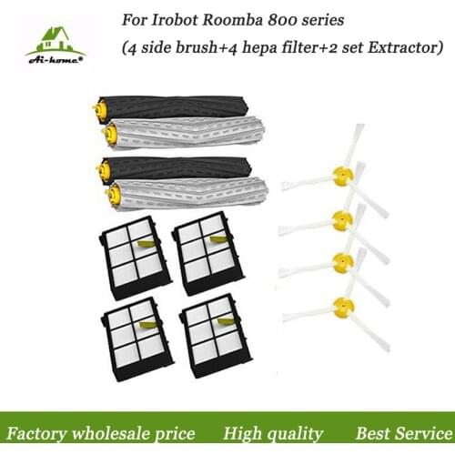 2* Debris Extractor brush +4 HEPA Filter +4 SideBrush Kit For iRobot Roomba 800 870 880 980 vacuum cleaner Accessories parts New