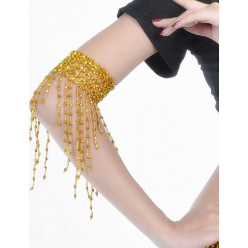 Women Bell Bracelet Oriental Belly Dance Jewelry lady bellydance gold silver beaded jewelry Indian Dance accessories
