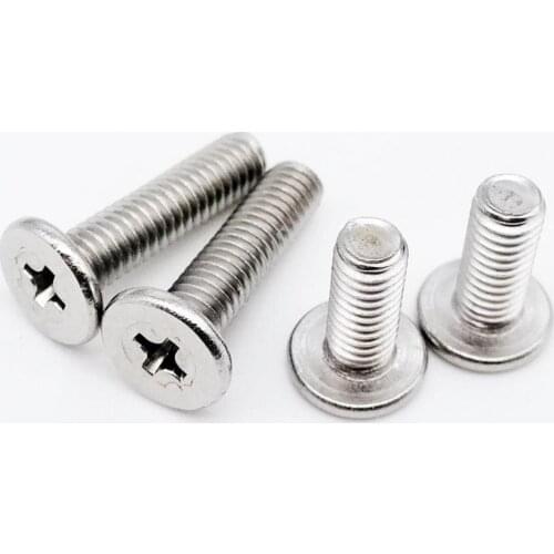 10/50pcs CM M2 M2.5 M3 M4 304 Stainless Steel Cross Phillips Ultra Thin Super Low Flat Wafer Head Screw Bolt for Laptop Computer