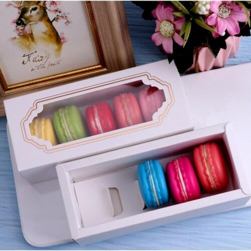 10pcs/set Macarons Box With Window Paperboard Gift DIY Wedding Baking Accessories Home Party Cake Packaging Chocolate Holder