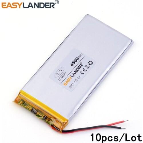10pcs/Lot 3.7v lithium Li ion polymer recharg 104090 4500mAh Toy Spot A GPS navigation products Tablet pc MID IPAQ Power bank