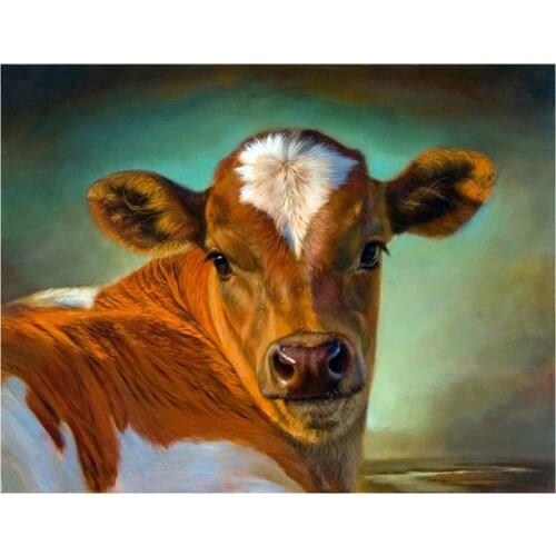 100% Full Square Round 5D Diy Diamond Painting cow Rhinestone pictures Pasted Diamond Embroidery Cross Stitch Kits CraftsZP-1287