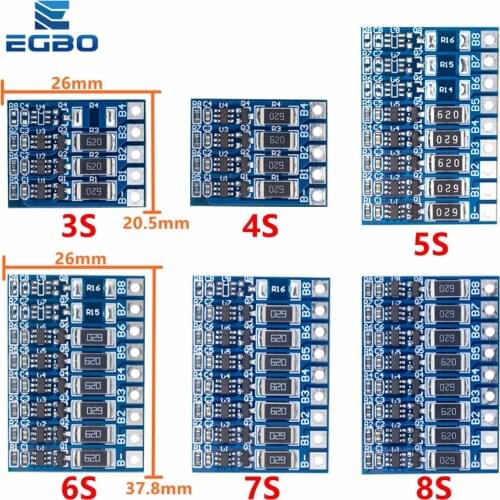 3S 4S 5S 6S 7S 8S 21V 4.2v li-ion balancer board 18650 li-ion balncing full charge battery Balance Function Protection Board