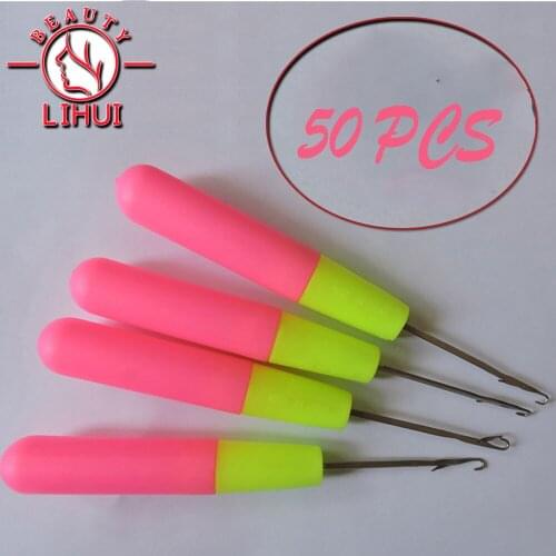50pcs Plastic Handle Latch Color Plastic Knitting And Crochet Needles For Jumbo Braiding Twist Hair Extensions Crochet Needles