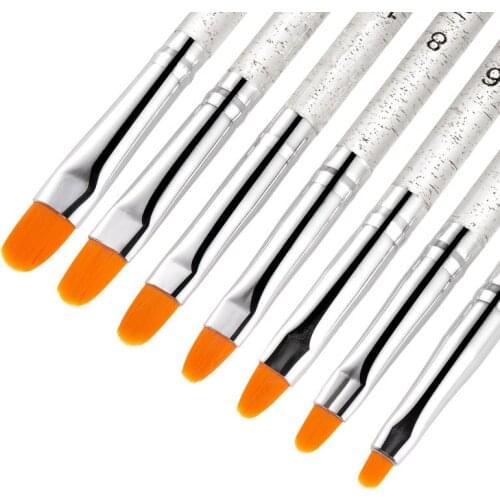 7Pcs Professional Manicure UV Neutral Brush Pen Acrylic Transparent Nail Painting Drawing Pen Phototherapy Tool