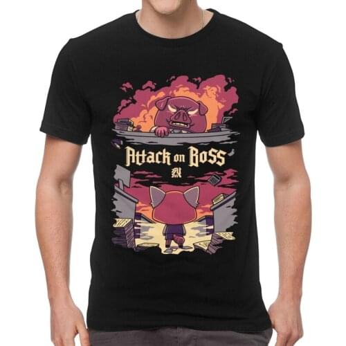 Aggressive Retsuko Attack T-Shirts Men Fashion T Shirt Short Sleeve Aggretsuko Tshirt Manga Tshirt Cotton Tees Top Clothes