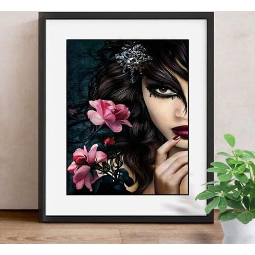 Diamond Embroidery Girl Cross Stitch Diamond Painting Portrait Full Square Rhinestone Kits Wall Decoration Mosaic