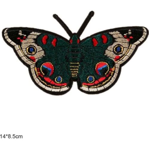 Big Size Mothra Beautiful Butterfly Iron On Embroidered Clothes Patches For Clothing Stickers Garment Wholesale