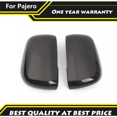 2 Pc Carbon Fiber Color Rearview Mirror Cover Fit For Mitsubishi Pajero Montero 2007-2021 Decoration Protect Accessories