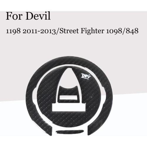 For Applicable to Big Devil 1198 2011 2012 2013/Street Fighter 1098/848 DMV Carbon Fiber Fuel Tank Cap Sticker Fishbone