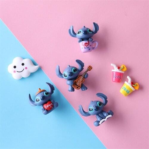 Disney Stitch toy Refrigerator Magnets Cartoon Soft Glue Refrigerator Sticker Fridge Magnet Mini figure Christmas gift for kid