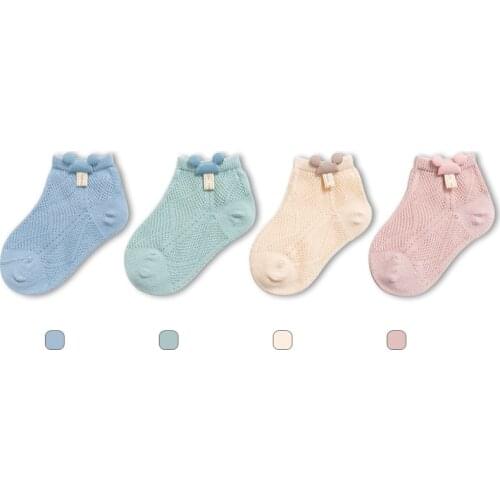 Summer Thin Socks for Babies Cotton Breathable Short Socks Cute Mesh Cartoon Socks for Boys Girls Booties for Kids Newborn Stuff