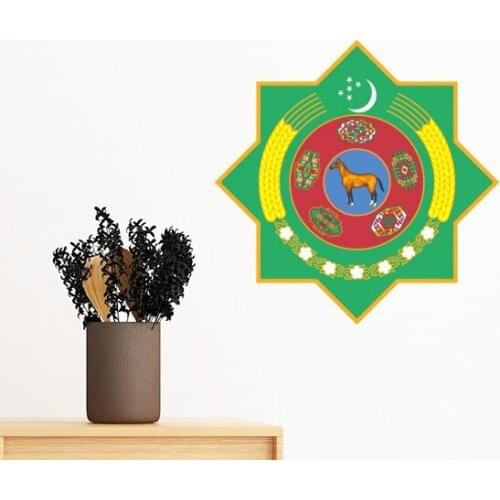 Turkmenistan Asia National Emblem Removable Wall Sticker Art Decals Mural DIY Wallpaper for Room Decal