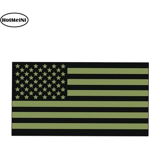HotMeiNi 13cm X 6.8cm OD Green USA Flag Sticker Decal Support America Military 2nd Amendment Gun Law Enforcement Sheriff