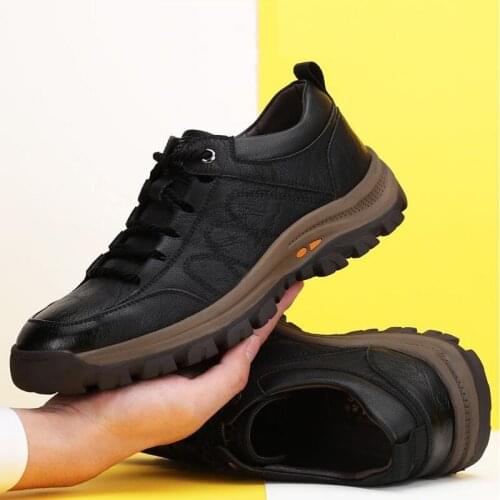 Brand New Men Casual Shoes Spring Autumn Split Leather Thick Wear-resistant Shoes British Style Mens Shoes Outdoors Shoes