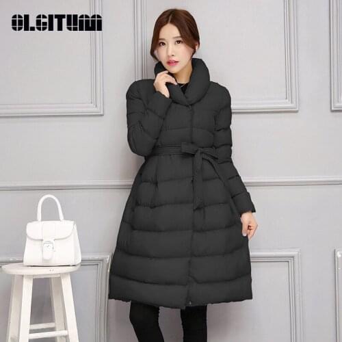 New Winter Women Long Cotton Padded Jacket Korean Version Cotton Coat Large Size Thicken Warm A-Line Cotton Coat Jacket Outwear