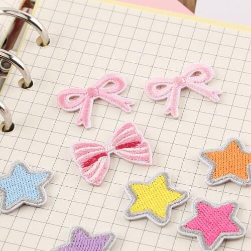 2021 New Computer Emboridery Label Bow Embroidered Cloth Stickers Clothes Patch Iron Badge