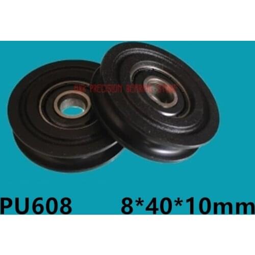 2021 New Arrival Top Fashion 8*40*10mm U Groove Plastic Bag Bearing Pulley Embedded 608 Wire Wheel Wear-resistant