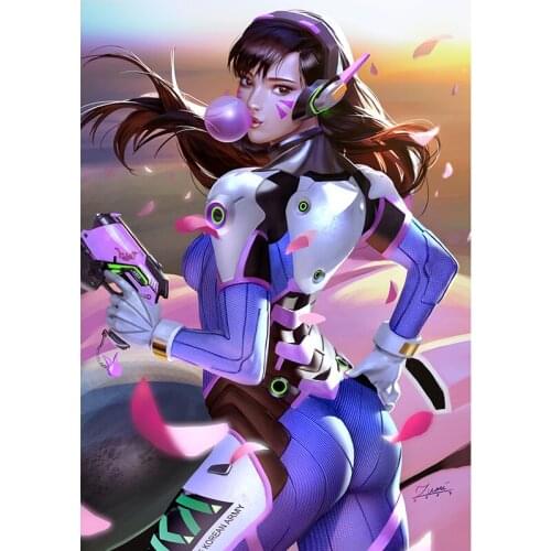 Overwatch Anime Game Girl Canvas Art Poster Mercy D.Va Widowmaker Print Custom HD Hanging Pictures Wall Painting for Living Room