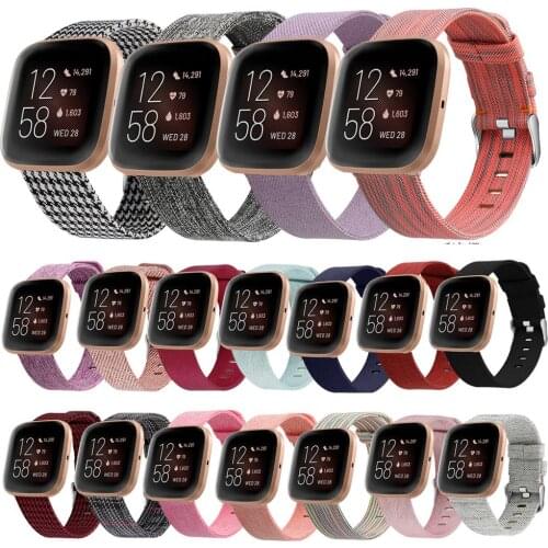 For Fibit Versa 2 Band Nylon Woven Fabric Smart Watch Strap For Fitbit Versa / Versa Lite Smartband Accessories Metal Clasp