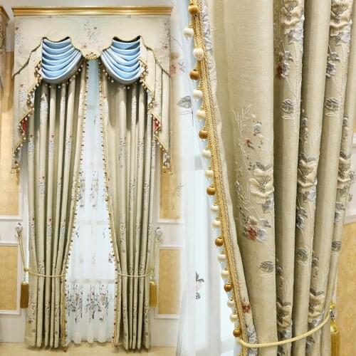 Luxurious atmosphere American Pastoral relief curtain high grade luxury living room bedroom European curtain products curtains