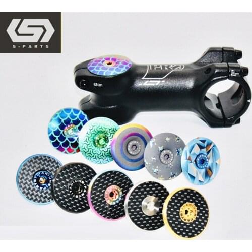 S PARTS Titanium Alloy Road Bike Mountain Limited Edition Headset Cover Carbon Fiber Handlebar Cover Front Fork Screw Stein