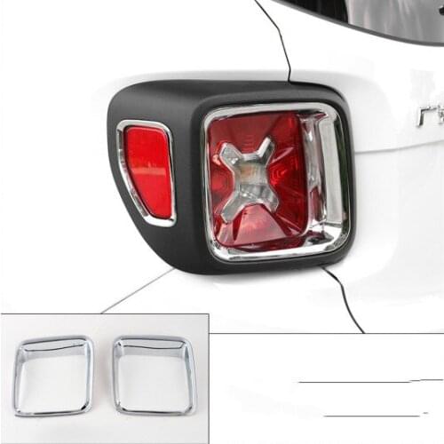 Car styling ABS chrome rear light cover trim tail light cover trim 2pcs for Jeep Renegade 2015 2016 2017 2018 2019