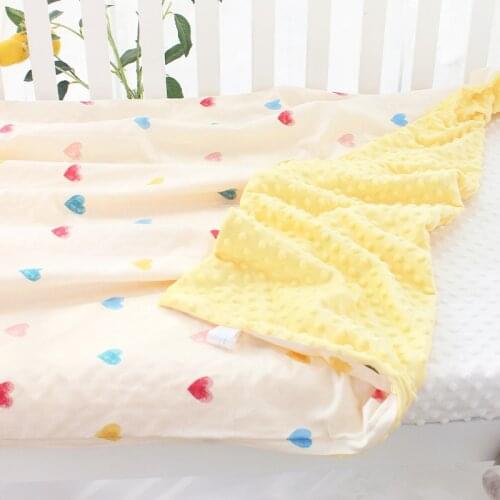Minky Dot Fabric Baby Quilt Case Children Minky Blanket Cotton Duvet Cover Newborn Comfort Smoothing Cot Beddings New
