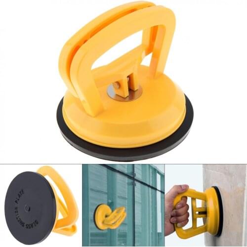 TL-F1 Yellow Plastic Single Claw Sucker Vacuum Suction Cup with Rubber Suction Pad and 2 Clip Handles Glass Locking Device