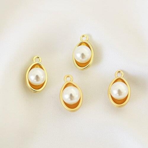 Good luck to the alloy pearl ingot Yajin simple pendant diy handmade jewelry earrings necklace bracelet accessories