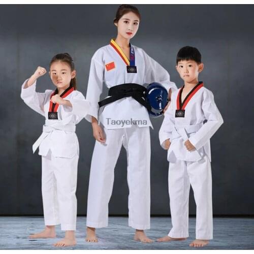 Taekwondo Children Adult Taekwondo Uniform Suit Dobok WTF Karate Uniform Clothes Men Women Fitness Taekwondo Training Clothing