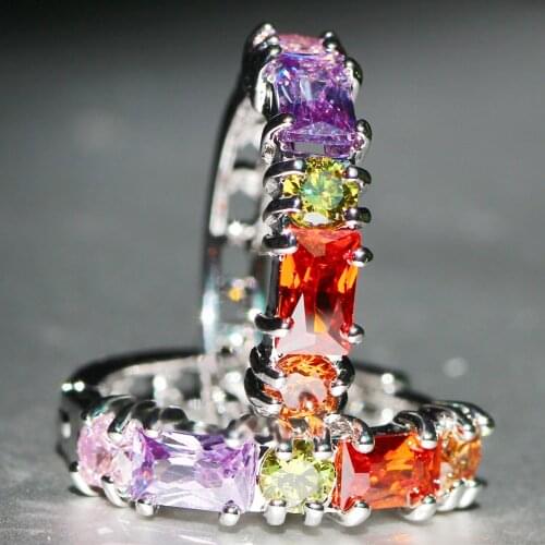 YaYI Fine Jewelry Natural Moissanite Gemstones Zirconia Silver Color Wedding Party Hoop Ear Stud Precious Tassel Earrings