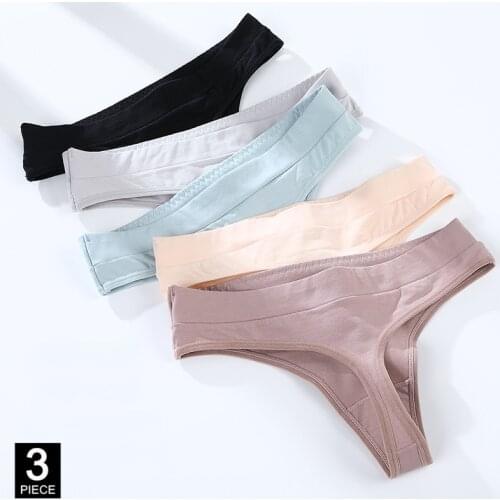 Cotton Woman Thong Seamless Sports Panties Sexy G-string Lady T-back Underwear Quality Soft Underpants 3 Pcs/set Dropshipping