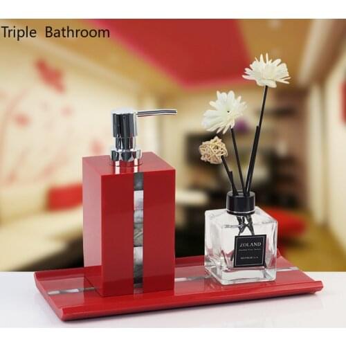 1pc Light Luxury Red Portable Soap Dispenser Shampoo Lotion Bottle Home Kitchen Bathroom Accessories Hand Soap Dispenser Bottle