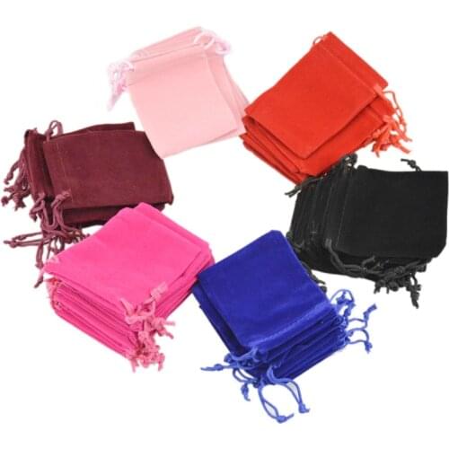 10pcs Velvet Gift Bags Jewelry Packaging Wedding Birthday Favor Drawstring Pouches Drawable Bags Gift Candy Chocolate Pouches