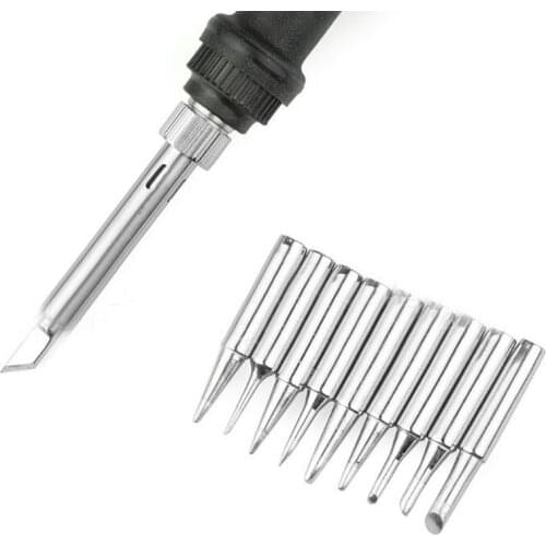 10PCS/Set Replacement Soldering Tips, 900M-T Series, Soldering Iron Tips for 900M,933,936,937,376,907,913,951,898D, 852D +,878A