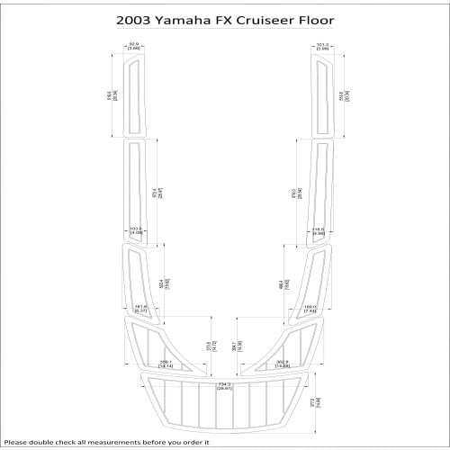 2003 Yamaha FX Cruiser Floor Pad Boat EVA Teak Decking 1/4" 6mm