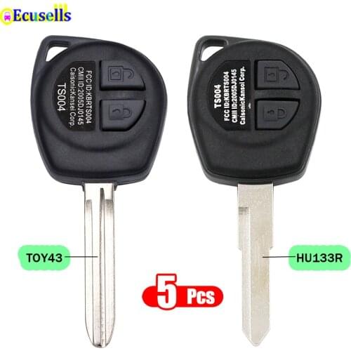 5PCS/LOT 2 Button Remote Key Fob Shell Case for Suzuki Alto Ignis SX4 Grand Vitara Swift Wagon R Splash Liana HU133 or TOY43