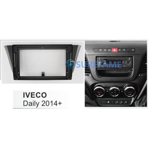9 inch Car Fascia Radio Panel for IVECO Daily 2014+ Dash Kit Install Facia Console Bezel 9inch Adapter Trim Plate Stereo Cover