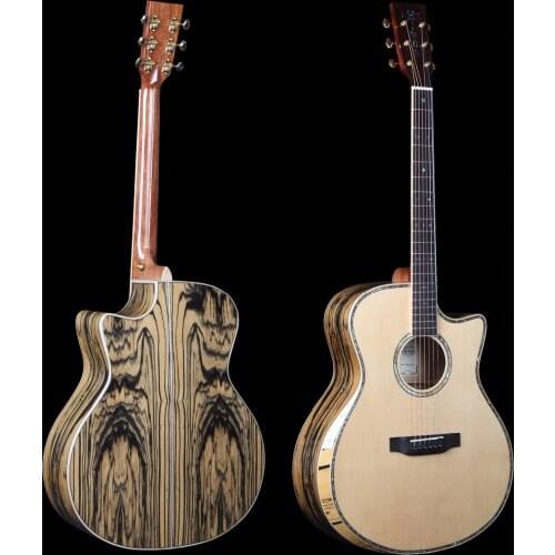 HM810GSC 41 Inch spruce, white walnut acoustic guitar, guitarra acoustic