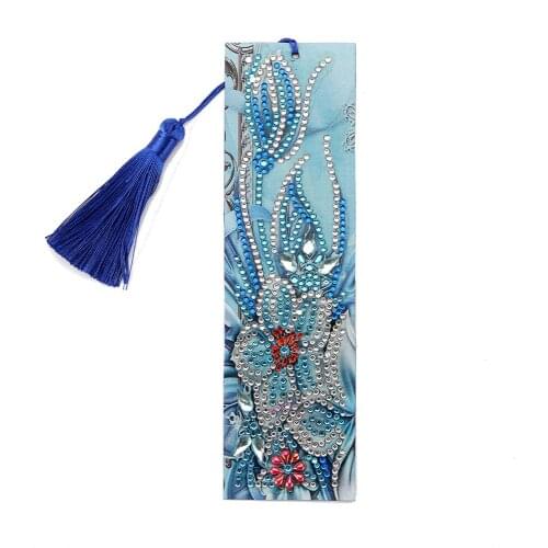 Diamond Painting Bookmark 5D DIY Special Shaped Diamond Art Mosaic Leather Tassel Iris Book Marks Diamond