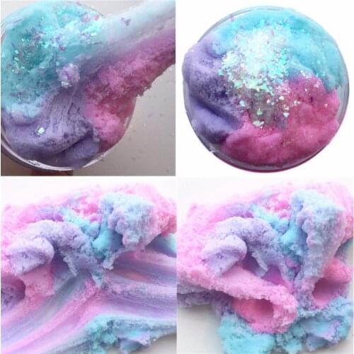 B36E 60ml/2OZ Rainbow Slime Putty Toy Party Favor Gifts for Toddlers Glittering Slime Toy Clay Vent Ball Toy Easter Gift