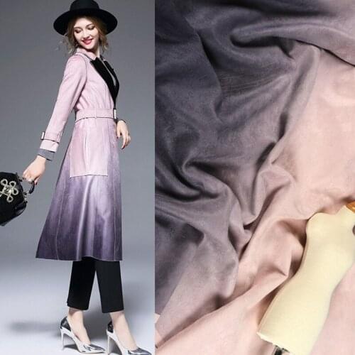 Faux suede frosted flannelette material Is better than that of deerskin cloth cashmere gradient trench coat fabrics