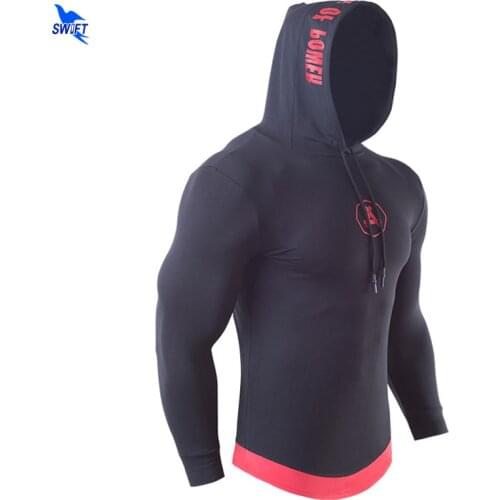2019 Mens Pullover Running Hoodies Patchwork Hooded Jogging Sweatshirt Gym Fitness Tracksuit Drawstring Printed Spring Jackets