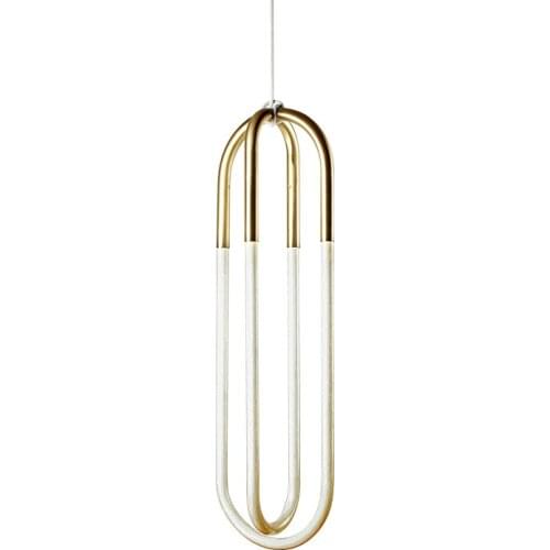 Nordic U-shaped Pipe Gold Pendant Lamp Chandelier Villa Hotel Home Living Room Bedside Bedroom LED Suspension Lamps PA0560