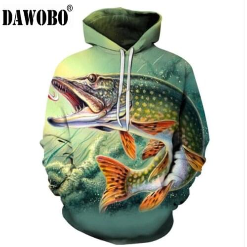 2020 New Style 3D Graphic brand Fishing Hoodies Autumn Winter Outdoor sports mens womens Fishing clothing plus size 6XL - S