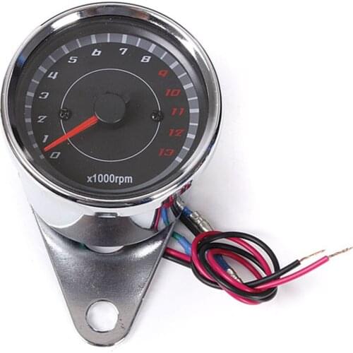 New 12V 60mm Silver Motorcycle Speedometer Tachometer Odometer Rev Counter 0-13000 RPM