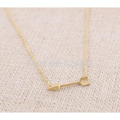 Wholesale Unique Trendy Gold Silver Personalized Arrow Necklace High Quality Design Hunger Games Pendant Necklace