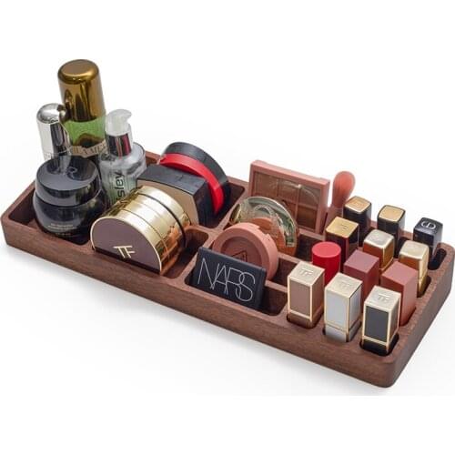 Makeup Organizer Solid Wood Lipstick Makeup Eye Shadow Desktop Storage Box Womens Makeup Storage Box Cosmetic Finishing Box