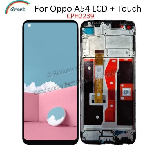 Original 6.51" For Oppo A54 LCD CPH2239 Display With Frame Touch Panel Screen Glass Digitizer Pantalla For Oppo A54 LCD